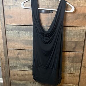 Banana Republic Black One-Shoulder Draped Dress